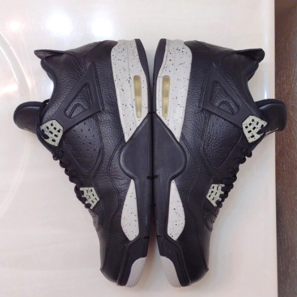 Air Jordan 4 Retro Black Oreo Tech Grey LS Mens Sneakers 314254-003 Size 12 - Picture 12 of 14